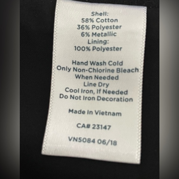 Talbots RSVP Women’s 8P Black Ankle Pants with gold metallic dots - Picture 15 of 16